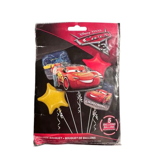Disney Pixar Cars 3 Balloon Bouquet – Lightning McQueen Party Decor (5 Balloons) - Picture 10 of 10